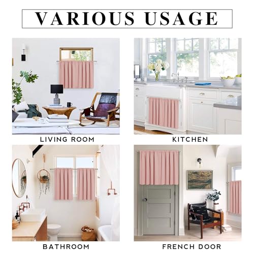 54 inch Blackout Curtains for Living Room Bedroom (Peach Blush / 42"W x 54"L (Pack of 2))