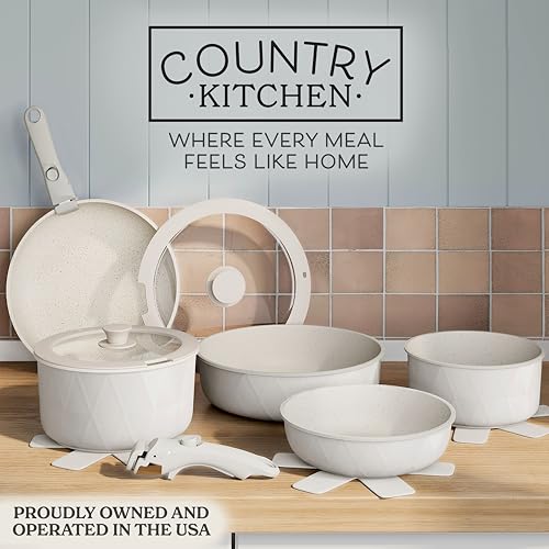 Cookware Set with Removable Handle (Cream Diamond / Original)
