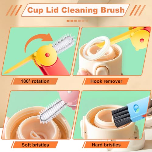 3 in 1 Cup Lid Cleaning Brush (Pink Blue Red)
