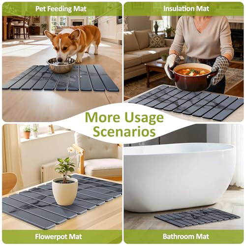 Large Stone Dish Drying Mat for Kitchen Counter (Marble / 24" x 16")