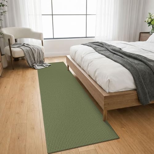 Cotton Runners for Hallway 2x8 (Olive Green/Earthy Green / 2' x 8' (Runner))