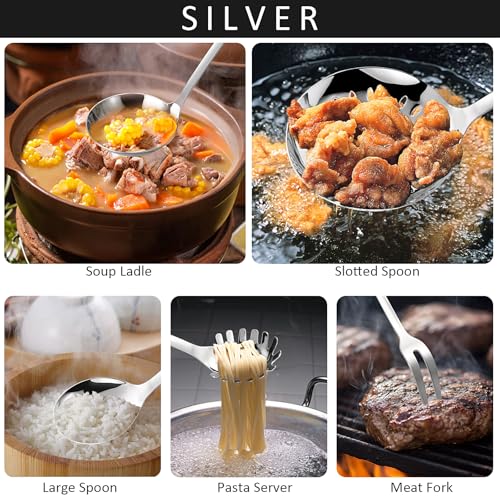 304 Stainless Steel Cooking Utensils Set (Silver)