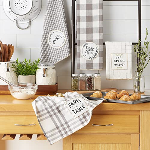 Home Sweet Farmhouse Kitchen Collection (Gray / Dishtowel Set, 18x28")