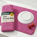 Cuisinart Dish Drying Mat for Kitchen Counter (Hearts Pink)