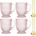 Pink Glass Coffee Mugs Set of 4 (Pink / Set of 4)