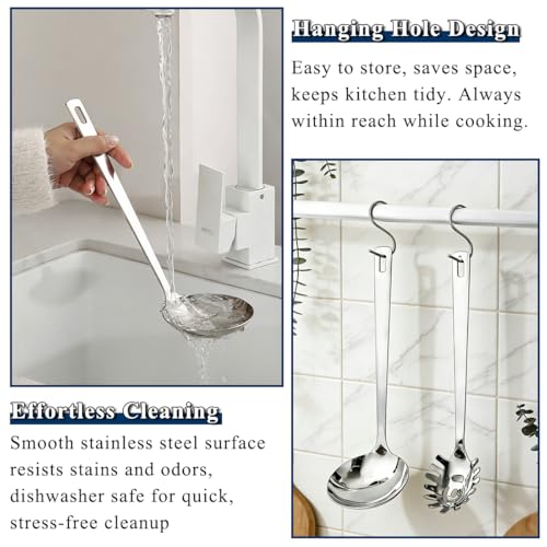 Kitchen Ladle Spoon and Spaghetti Spoon Set 2 pieces
