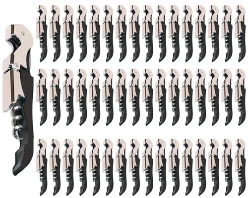 Professional Waiter Corkscrew Wine Openers Set (Black 50 Packs)