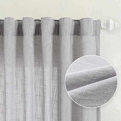 Grey Curtains 84 Inch Length (50"W x 84"L (Pack of 2) / Light Grey)