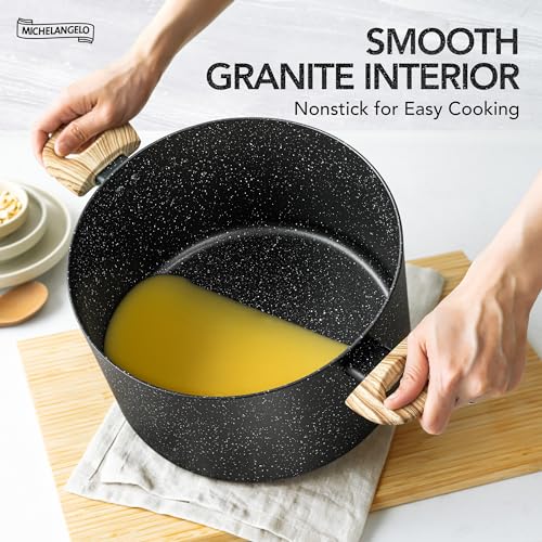 8 Quart Stock Pot with Lid (Black / 8 Quarts)
