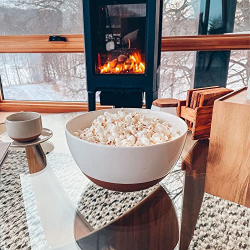 Ceramic Large Mixing Bowls (Vanilla White / 5.5 & 3.6 qt)