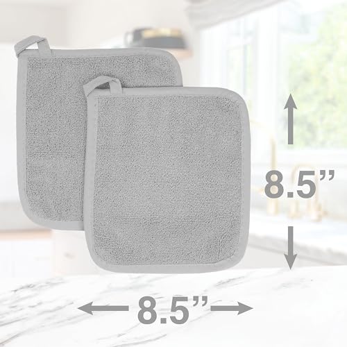 Terry Potholder & Hot Pad (4-Pack / Titanium Grey)