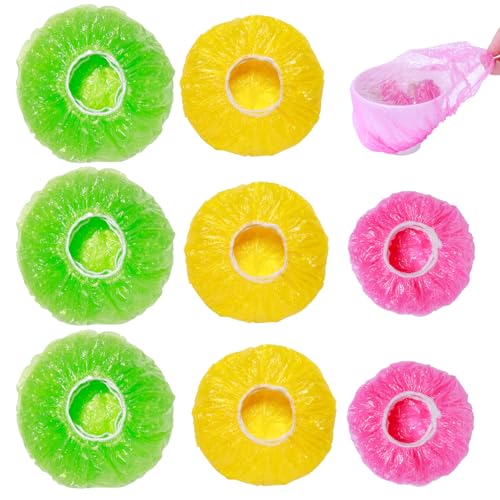 120Pcs Elastic Bowl Covers Saran Wrap Plastic Reusable Food Covers