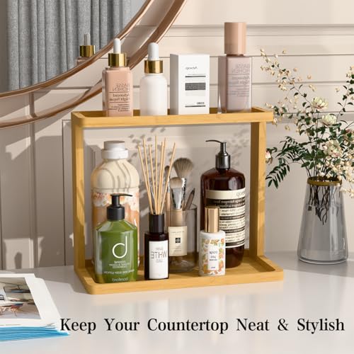 Bamboo Bathroom Organizer Countertop (Natural Bamboo)