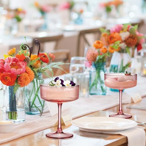 Martini Glasses Set of 12 (Pink / 12 PCS)