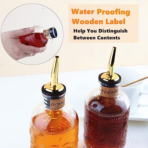 Coffee Syrup Dispenser Bottles Set 2 Pack 7 OZ Simple Small Syrup Bottles Set with Metal Pour Spout Ideal for Coffee Syrups