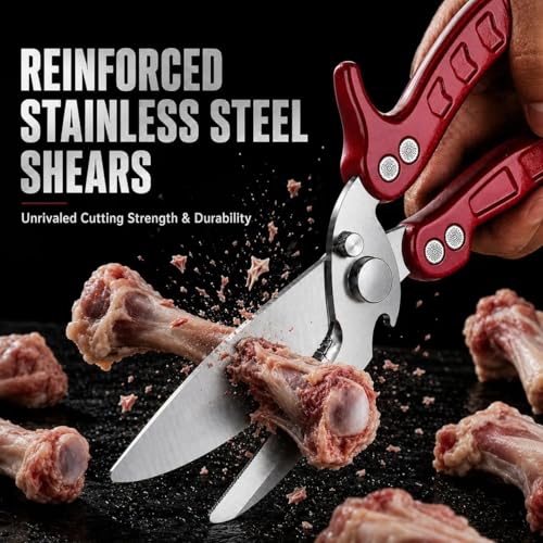 Heavy Duty Poultry Shears (Burgundy)