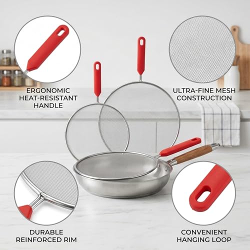 2 Splash Grease Screen for Frying Pans