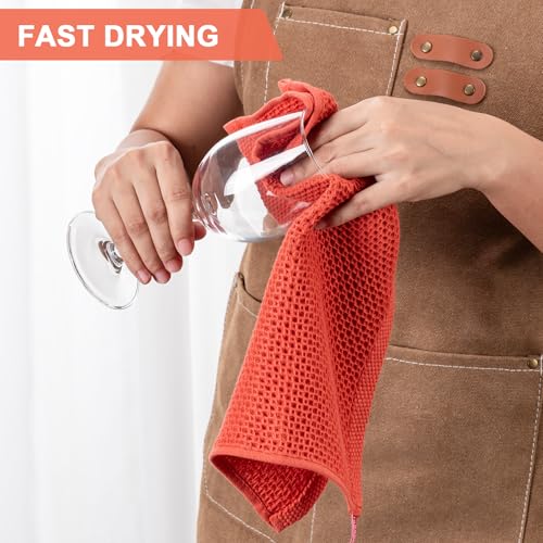 Kitchen Towels 6 (Brick Red / 12 x 12 - 6 Pack)