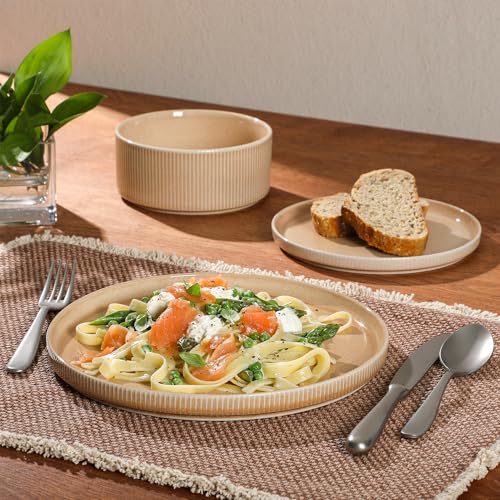 Solana Coast 12 Piece Stoneware Reactive Glaze (Terracotta Orange (Solana) / Service for 4 (12pcs))