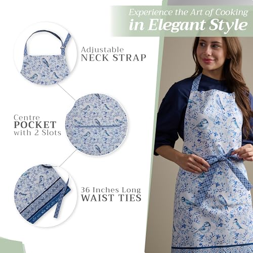 Aprons for women with Pocket 100% Cotton Pack of 1 (076 - Dutch Base)