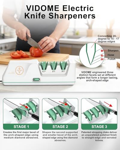 Electric Knife Sharpener with Replaceable Sharpening Head