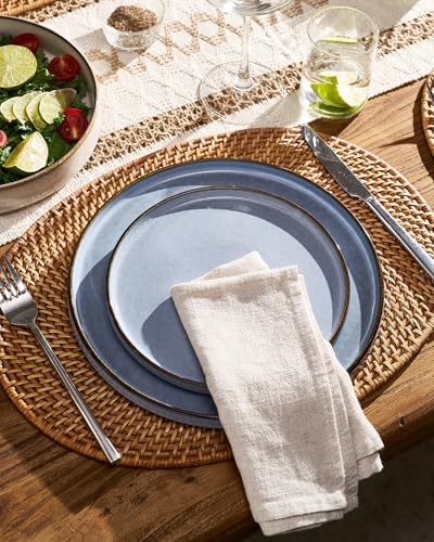 Annecy 16 Piece Dinnerware Set with Pasta Bowls (Reactive Blue / Service for 4 (Include Pasta Bowls))
