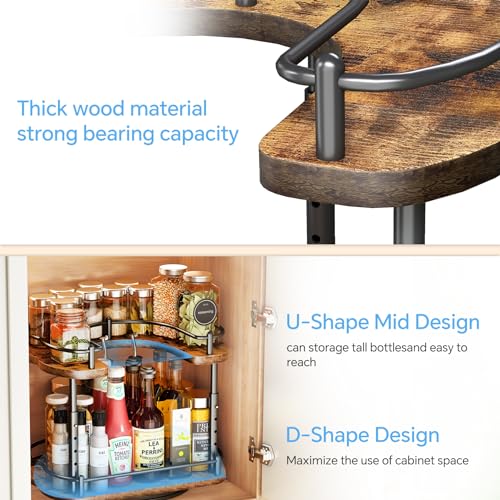 Lazy Susan Spice Rack Organizer for Cabinet (Vintage / 12 Inch)
