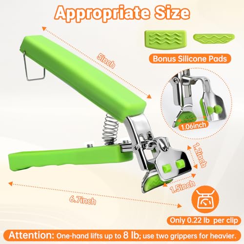 2 Pack Hot Plate Gripper Clips Holder Tongs for Moving Hot Plate Bowls Pizza Pan Air Fryer Microwave Oven with Food Out