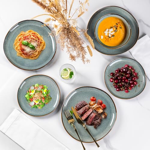 Ceramic Plates Set of 6 (Blue Sea / 8.5 Inch)