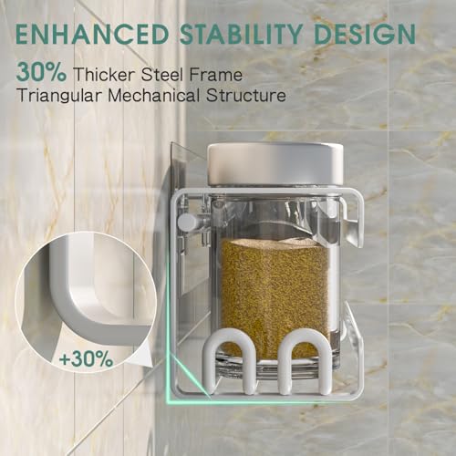 2 Pack Wall Mounted Spice Rack for Spice Jars & Seasonings (2 PACK / White)
