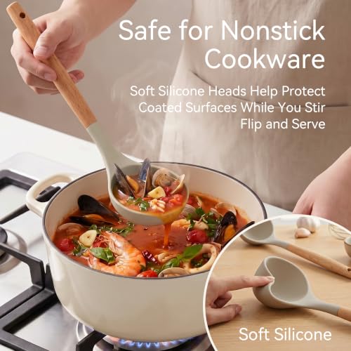 Silicone Kitchen Utensils Set (Khaki)