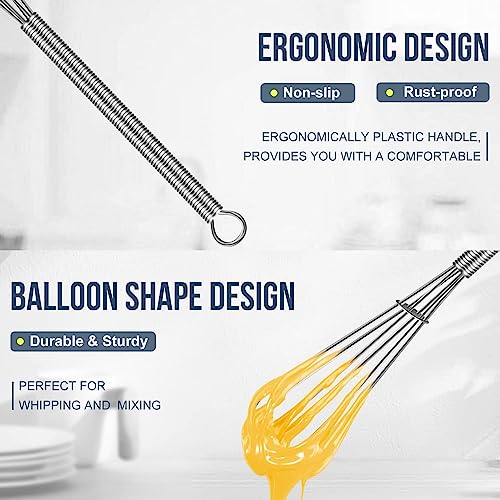 Small Whisk Stainless Steel (5+6+7 inch / Silver 3Pcs)