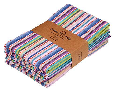 Kitchen Towels Cotton Dish Towels 20”x30” (20" x 30" (Set of 6) / 147 Multi Pink Stripes)