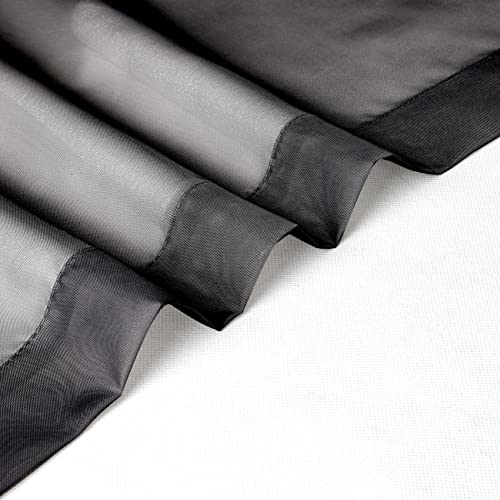 Sheer Black Curtains 90 inches Long 2 Panels (Black / 42"W x 90"L (Pack of 2))