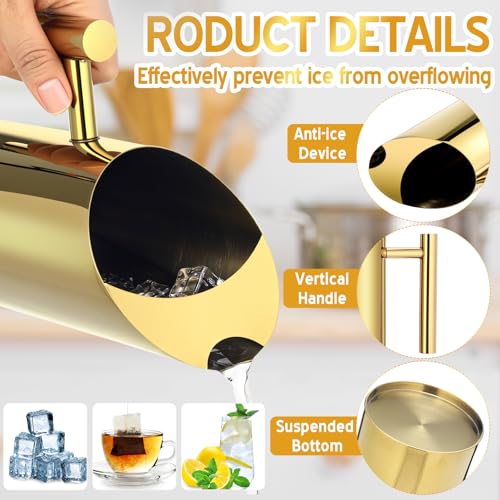 3 Pack 35 Oz 1.0 L Stainless Steel Water Pitcher (35 oz / Gold)