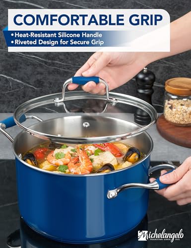 Stainless Steel Stock Pots (Blue)