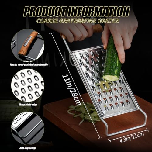 2 Pack Stainless Steel Handheld Grater Set (Coarse Grater&Fine Grater)