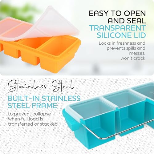 Silicone Freezer Tray With Lid (Yellow / 1 Cup-2 Pack)