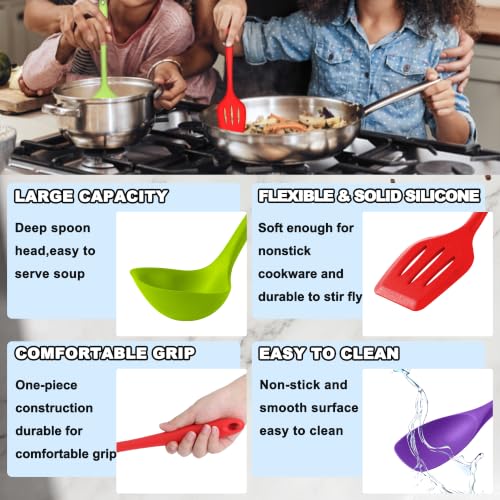 10 Pieces Silicone Cooking Utensils Set (10 Pieces / Colorful)