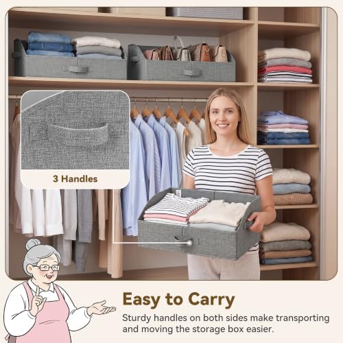 Trapezoid Closet Storage Bins (Dark Gray / 19¾"L x 11"W x 7¾"H)