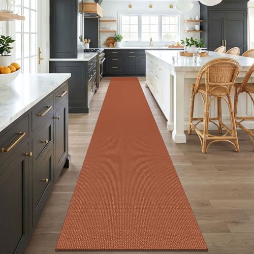 Orange 2.5'x18' Runners Rugs for Hallway (Burnt Orange/Tan / 2'8" x 18' (Runner))