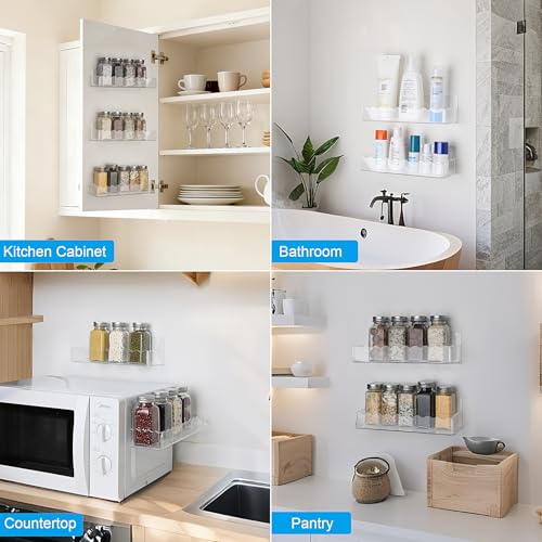6 inch Spice Rack Wall Mounted (6" / Clear)
