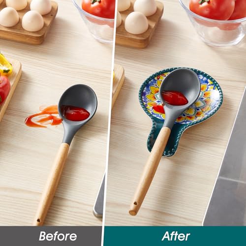 7.7 Inch Ceramic Spoon Rest Set of 2 (Dark)