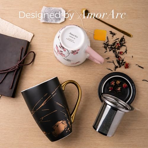 Tea Cup With Infuser and Lid (Black)