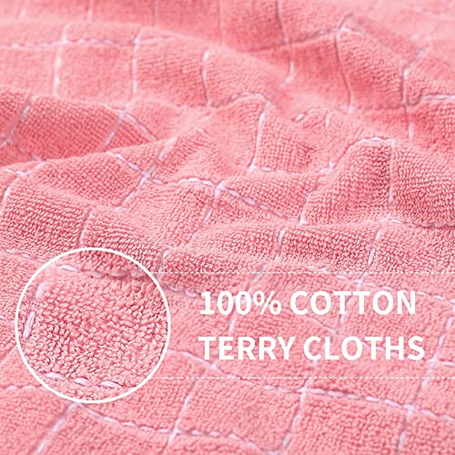 100% Cotton Terry Kitchen Towels (Pink / 13 X 28 - 12 Pack)