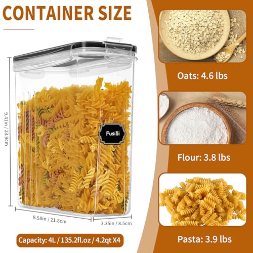 Cereal Containers Storage Set (4 Pack)