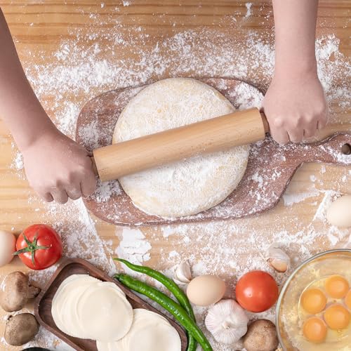 Rolling Pin for Baking (15.75 Inches-Handle / Light Yellow)