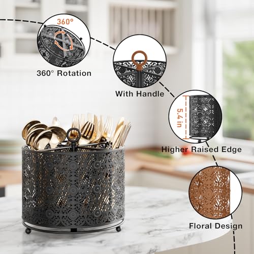 360° Rotating Utensil Caddy (Black)
