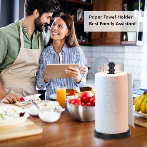 Black Paper Towel Holder Countertop (Black)