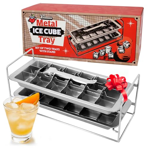 Metal Stainless Steel Ice Cube Trays (Double)